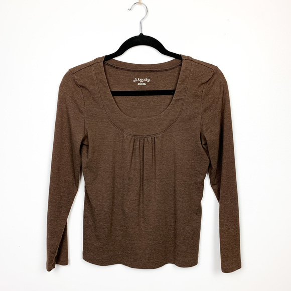 St. John's Bay Brown Long Sleeve Crew Neck - Picture 1 of 8